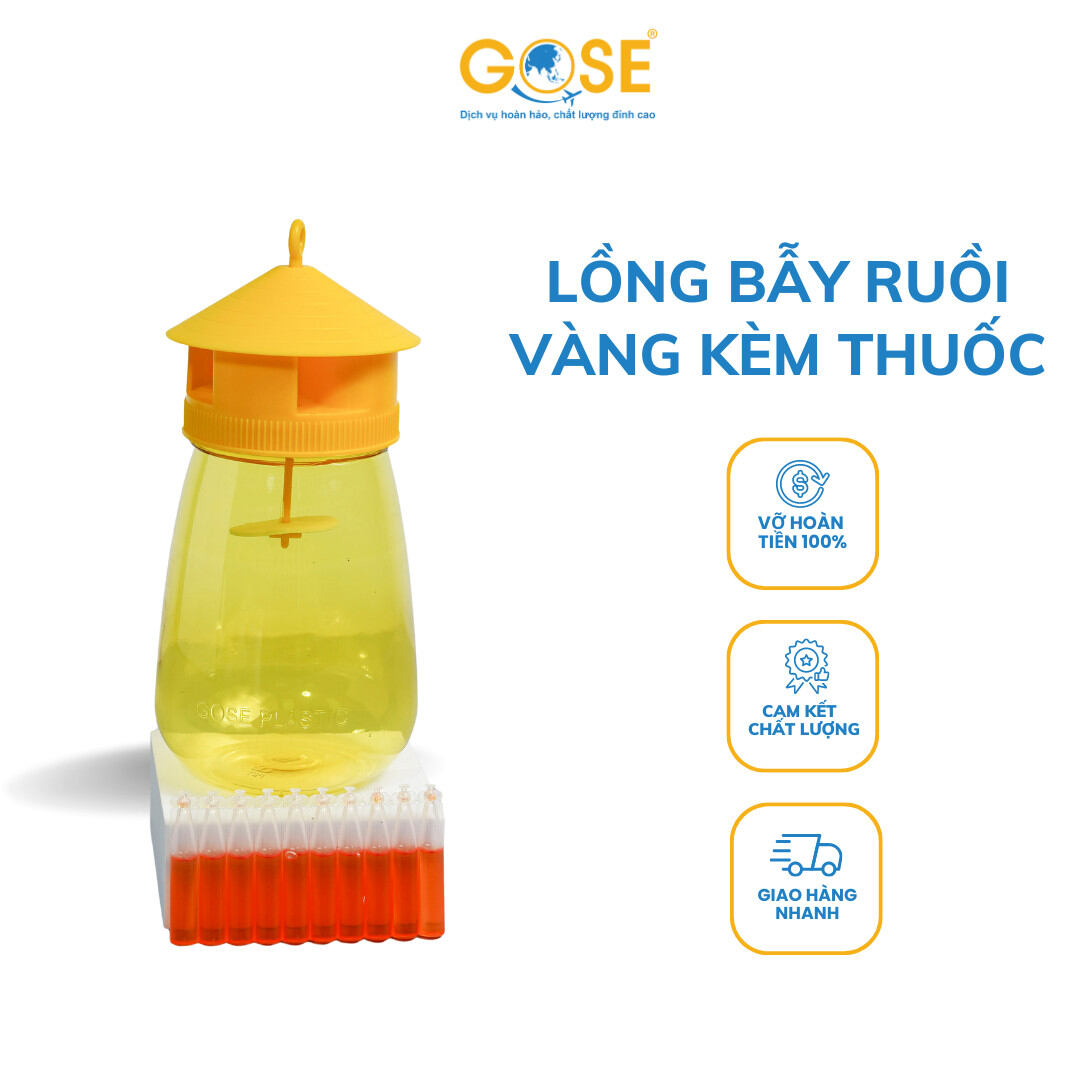 Lồng bẫy ruồi vàng - Bình bẫy ruồi vàng kèm thuốc dẫn dụ