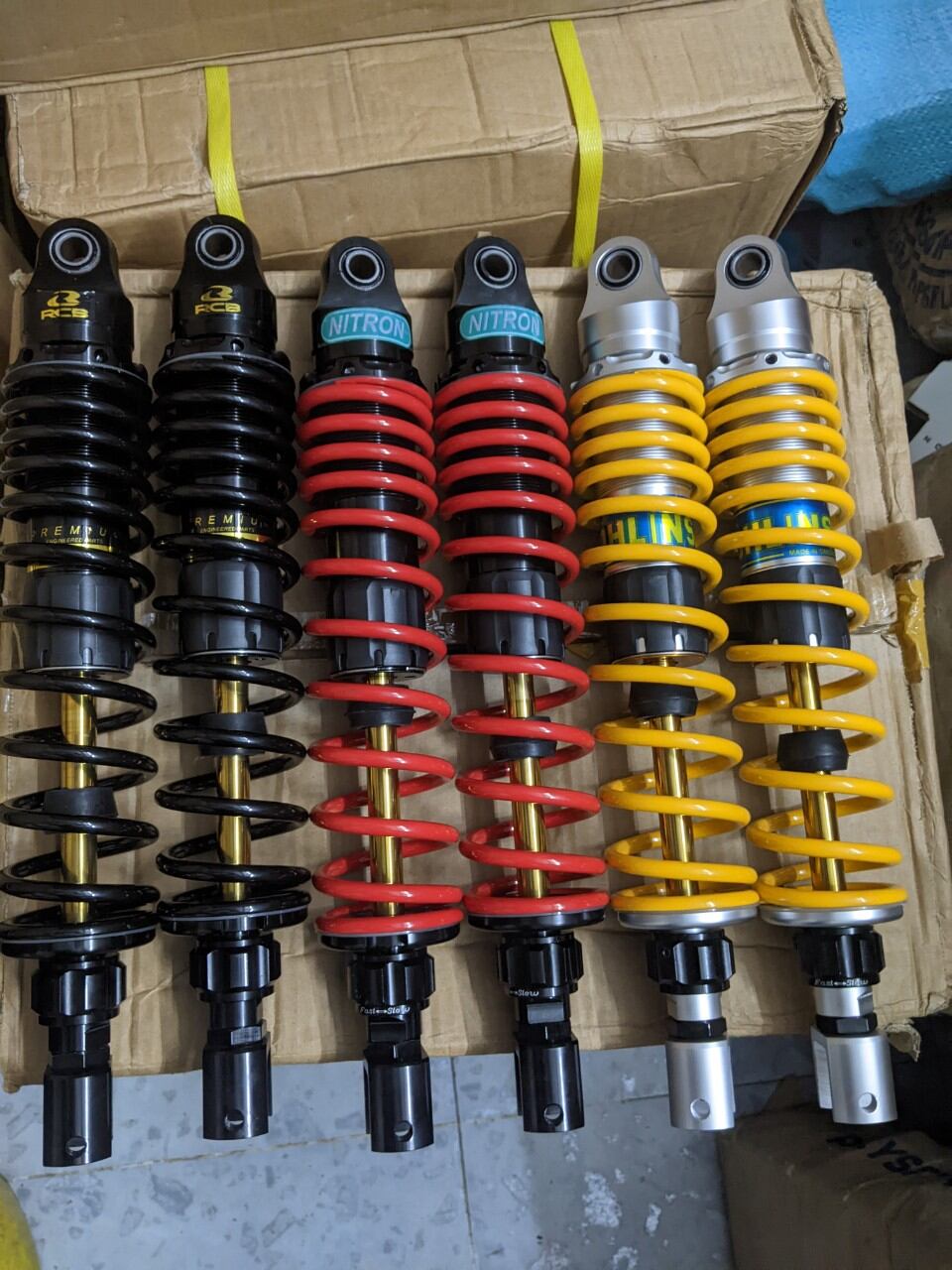 Phuộc rcb ohlins nitron không bình ty vàng tăng chỉnh thật gắn sh việt nam