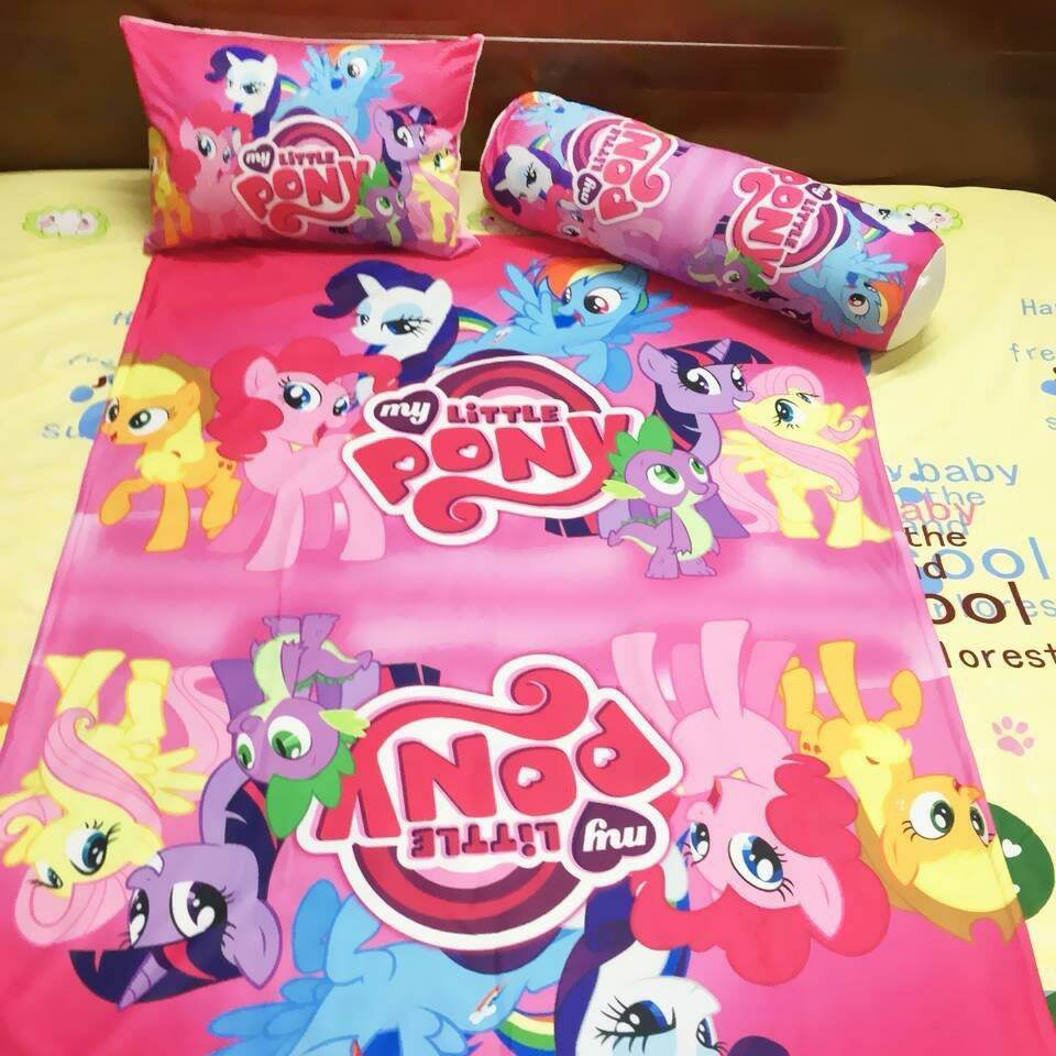 Set chăn gối Pony hồng cho bé mẫu giáo
