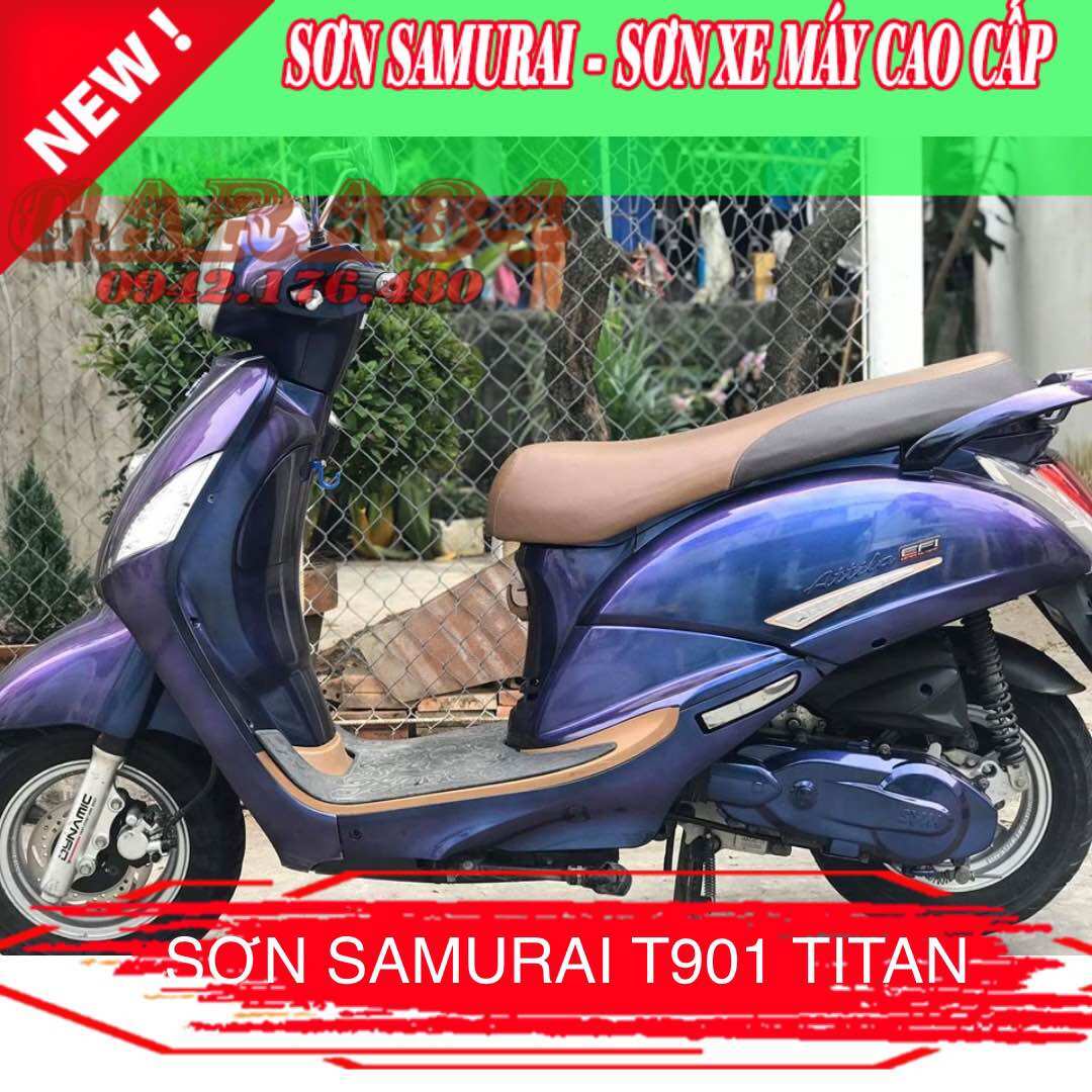 SƠN SAMURAI TITAN 3D XANH TÍM T901 (NỀN ĐEN MỚI LÊN MÀU)