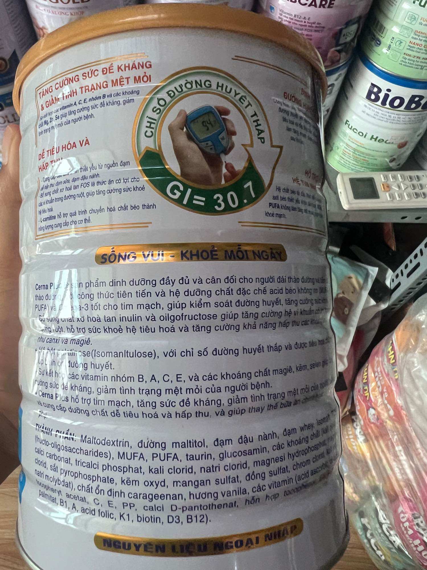 Sữa cho người tiểu đường Actigold cerna plus 900g(giá sỉ)