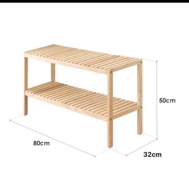 Kệ dép gỗ thông trắng (ngang 80cm sâu 32cm) nhiều tầng