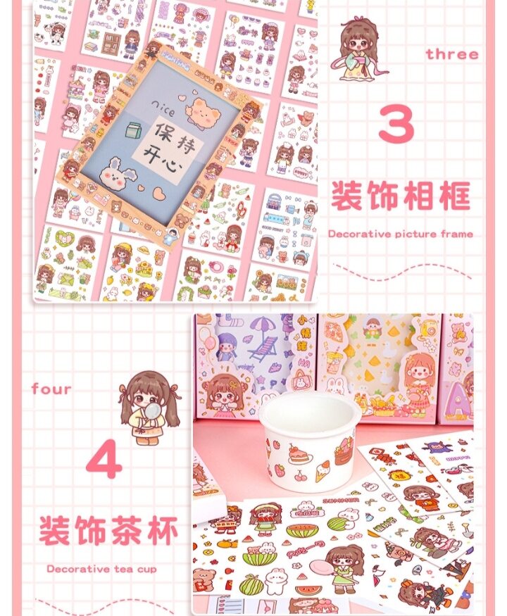 Hộp 50 tấm hình dán sticker dùng trang trí