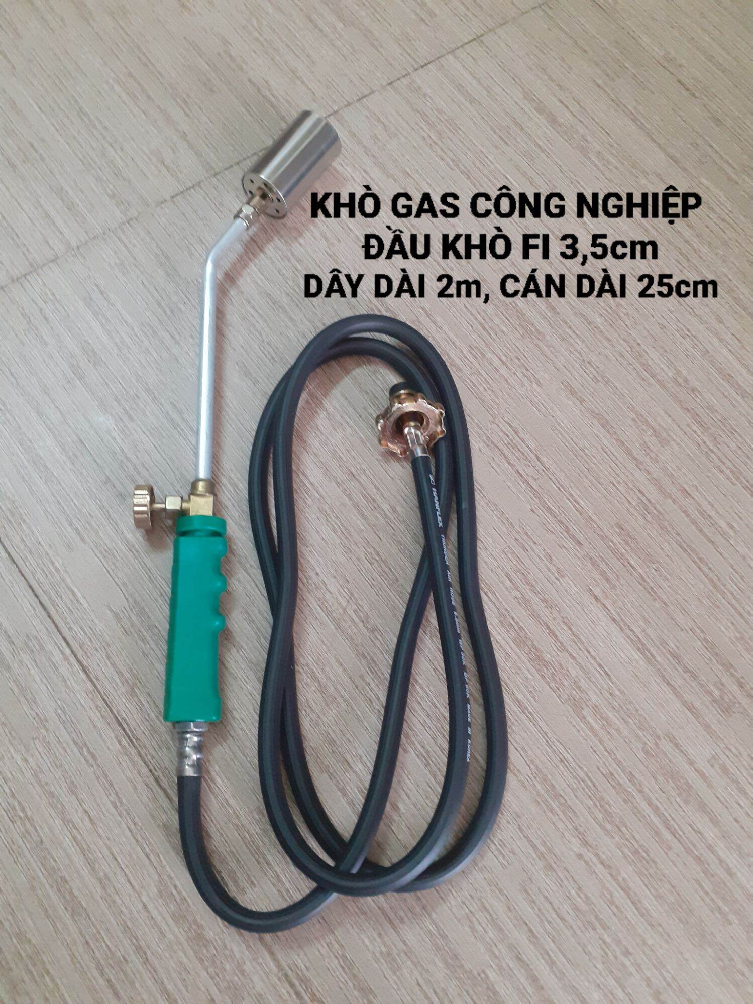 Khò ga công nghiệp cán ngắn đầu khò phi 3,5cm, dây 2m