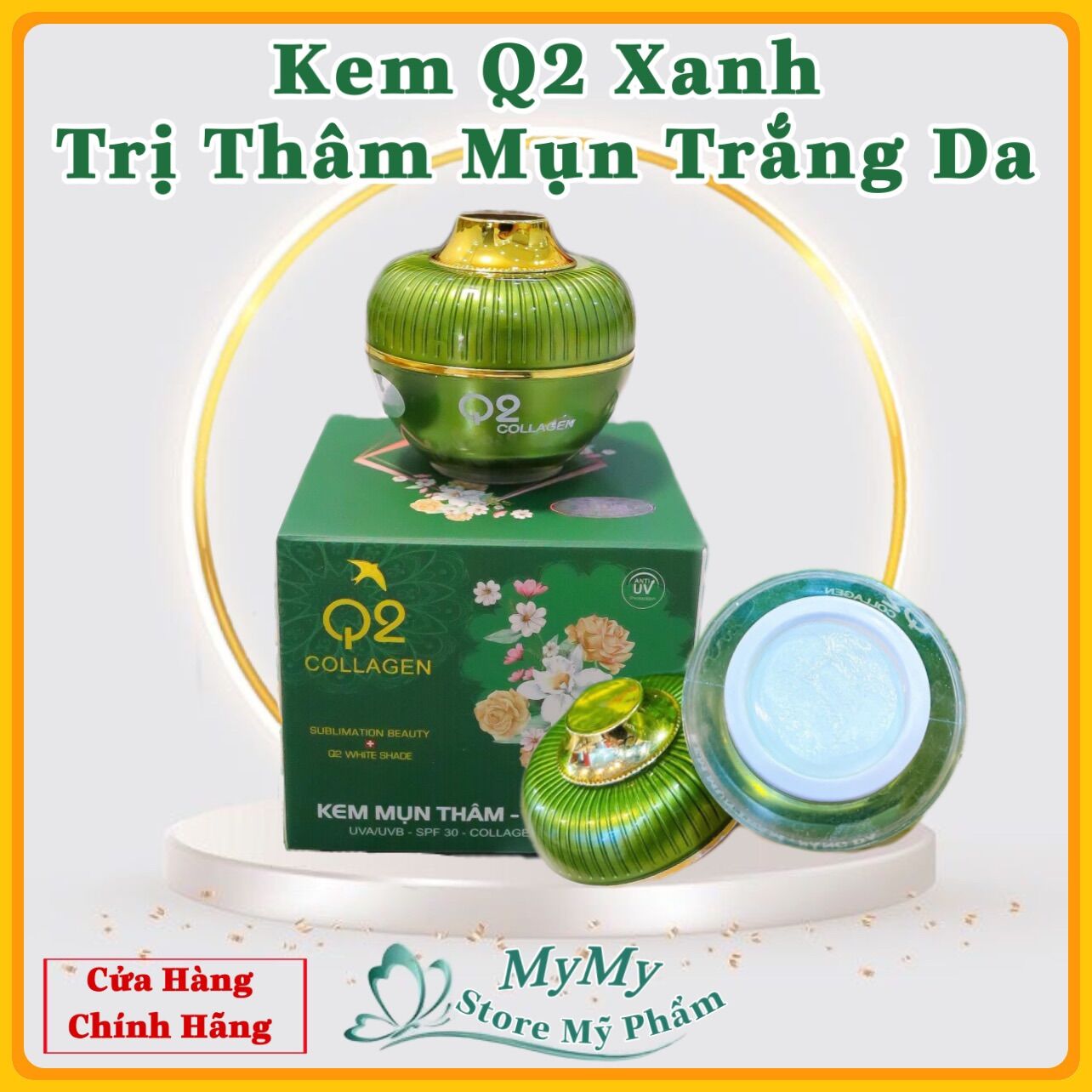 Kem Q2 Xanh thâm mụn trắng da