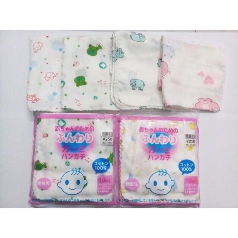 SET 10 KHĂN SỮA NHẬT IN HOA VĂN
