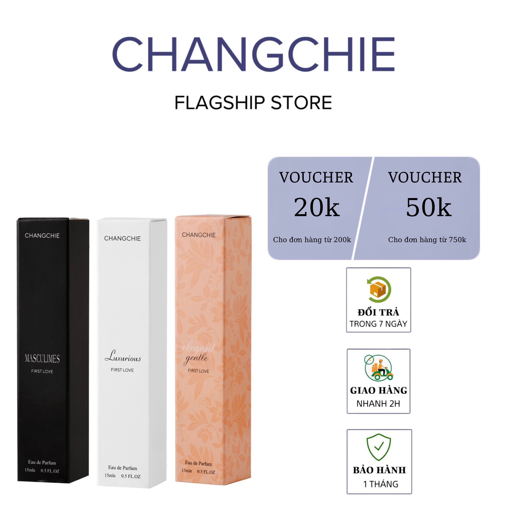 Nước hoa Changchie, lưu hương 8-12h, thiết kế tinh tế, nhỏ gọn tiện dụng, dễ mang theo