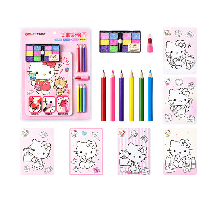 Sách tô màu vẽ cho trẻ em bản chính hãng yizheng sanrio sách tô màu làm đẹp sách vẽ tranh màu nước kulomi sách tô màu