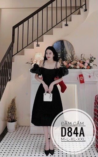 50-90kg Bigsize Đầm gấm tay bồng D84A
