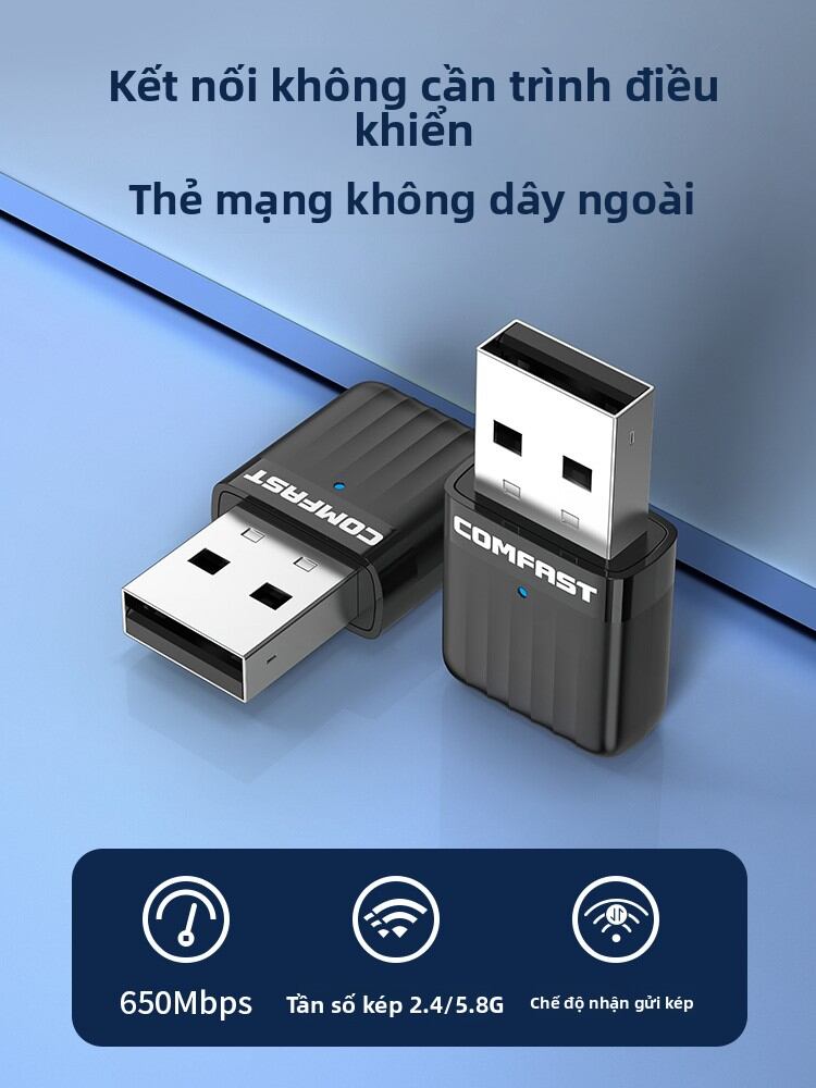 Comfast | Driver-Free 5G Dual-Band 650M Wireless Network Adapter Giá 226,000 Đồng*Miễn phí vận chuyển