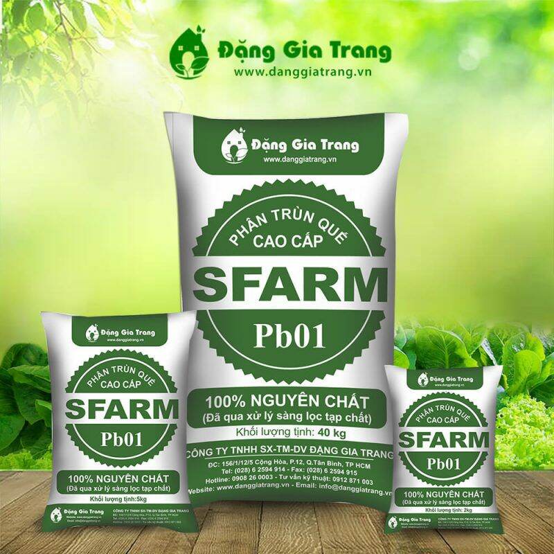 Phân trùn quế nguyên chất cao cấp Sfarm 10kg
