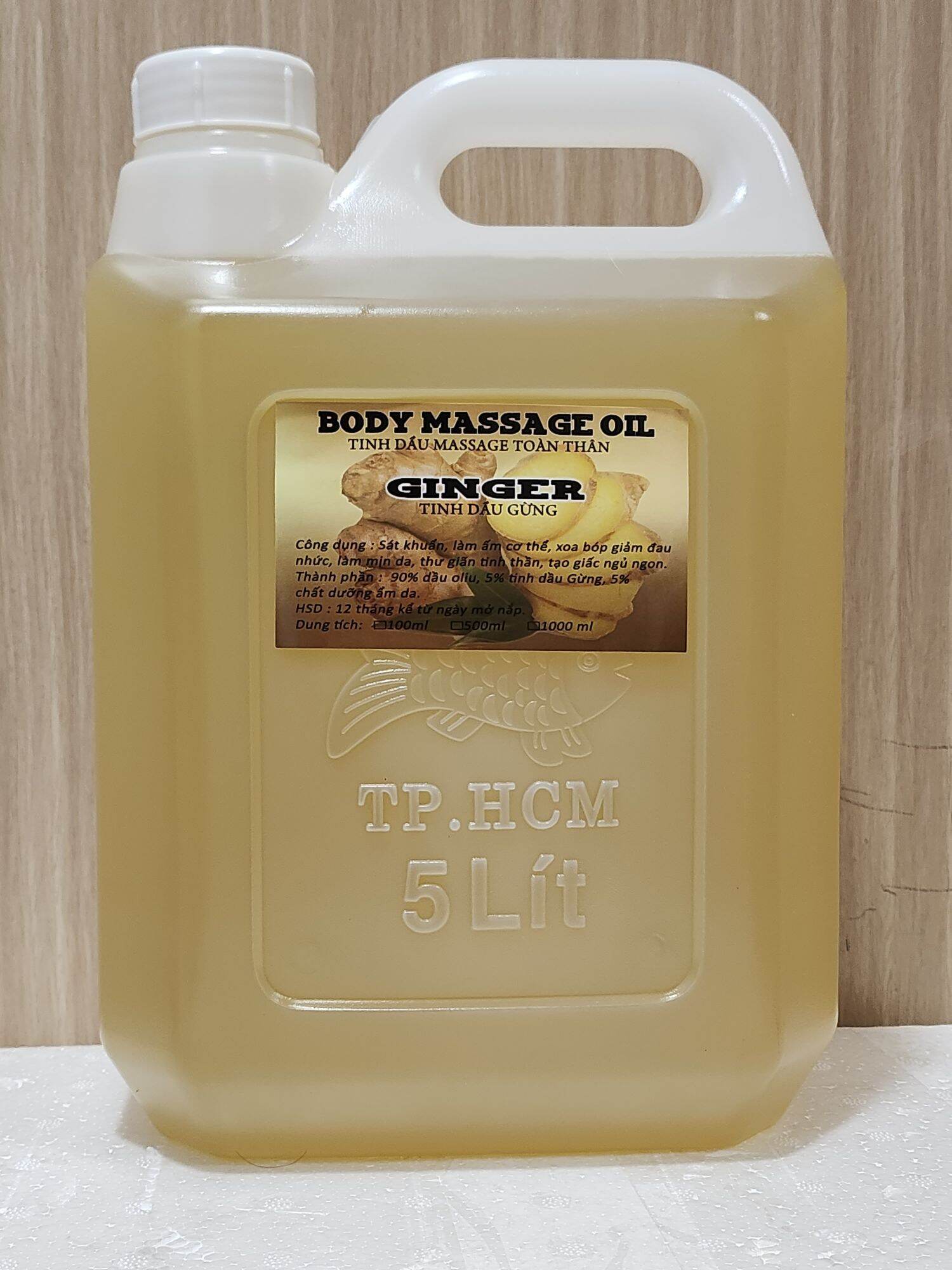 Lemongrass Body Massage Oil 5 Liter - Relaxing, Smooth Skin Care - Premium Product for Spas |   No Stickiness, No Stain, No Towel Stain