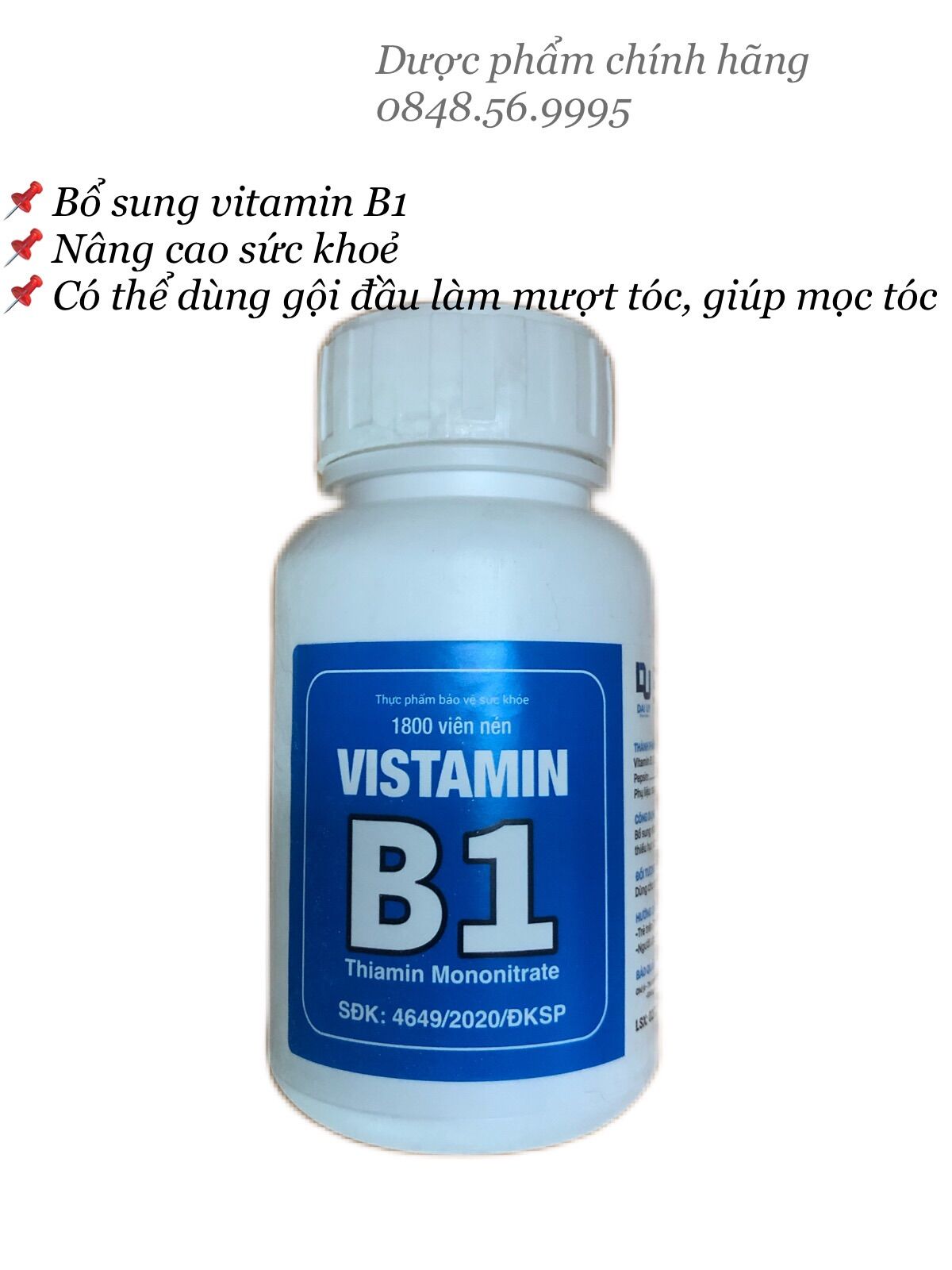 Vitamin B1 lọ 1800 viên - Bổ sung vitamin B1, cải thiện tình trạng thiếu hụt vitamin nhóm B cho cơ thể