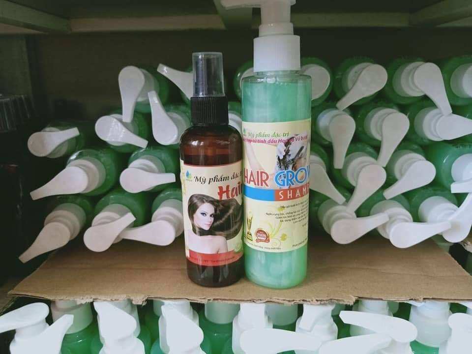 [ Combo 2 chai xịt - Gội ] Tinh Dầu Bưởi Mọc Tóc,Ngăn rụng tóc, Tóc Khỏe, Giúp Dài 3-6cm /1 tháng.