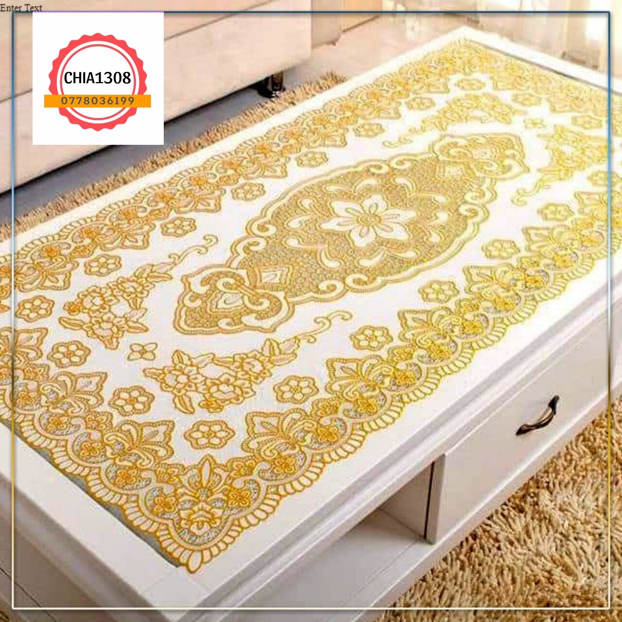 Freeship max-cam kết giá tốt-khăn trải bàn hoa văn dập nổi sang trọng kích thước 60x100cm -chia1308