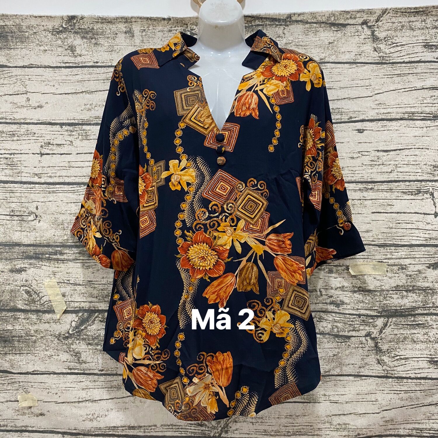 Áo cổ trụ vải tonl trung niên