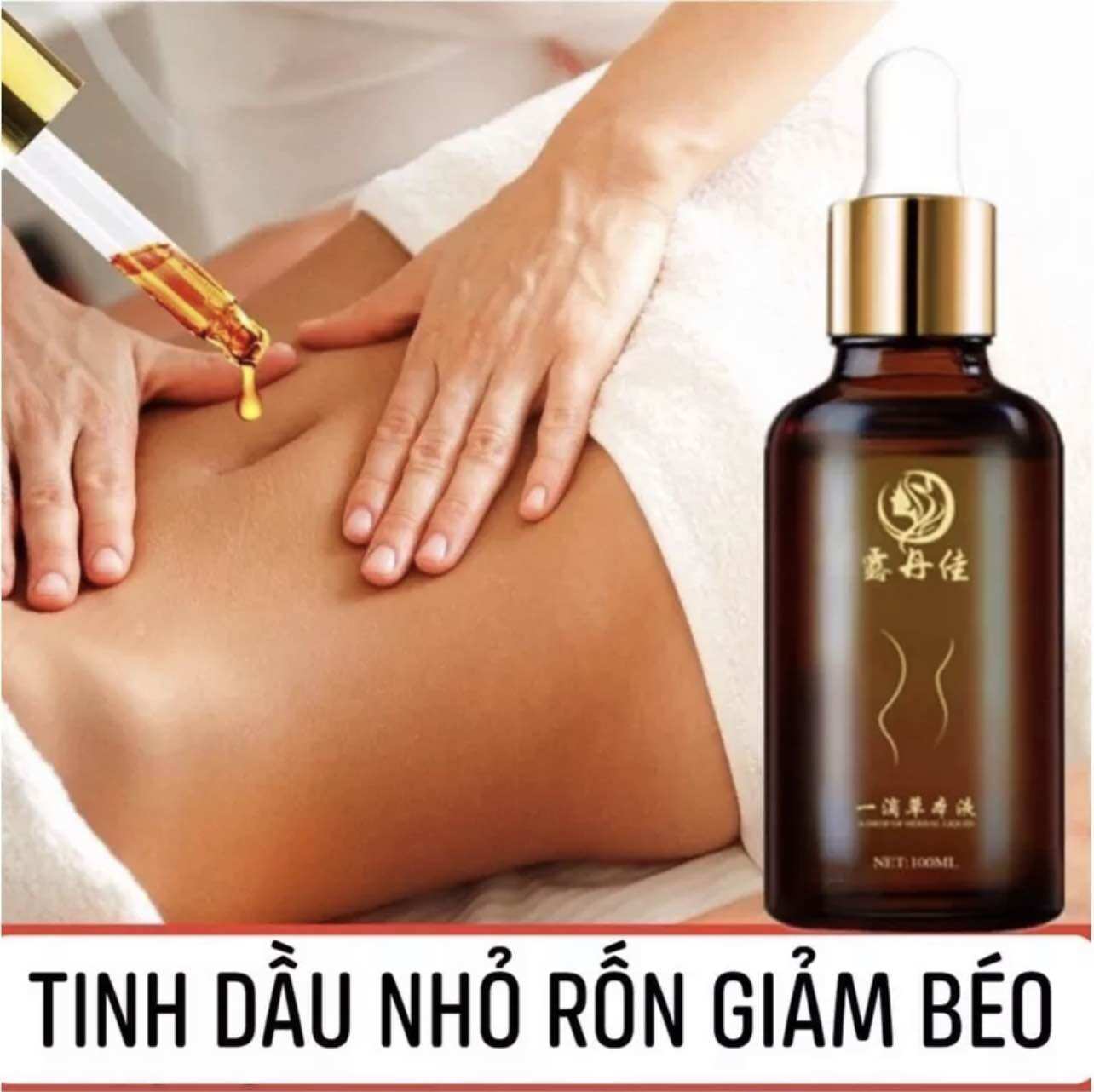 Tinh dầu nhỏ rốn giảm béo - Tặng kèm 1 lọ tinh dầu gừng 10ml