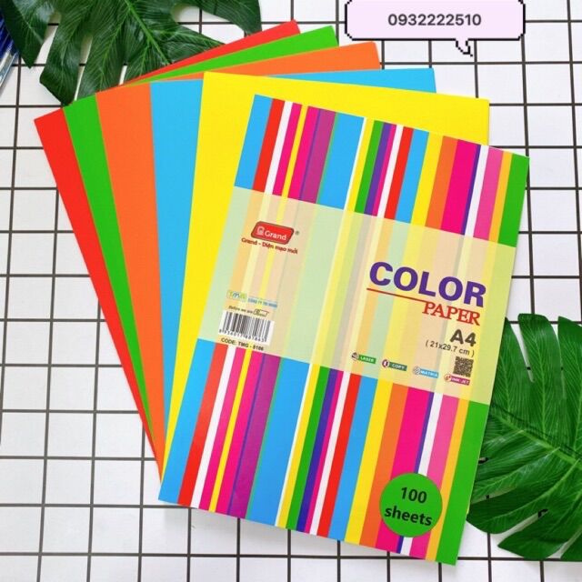 Giấy in 5 màu đl 70gsm a4 xấp 100tờ