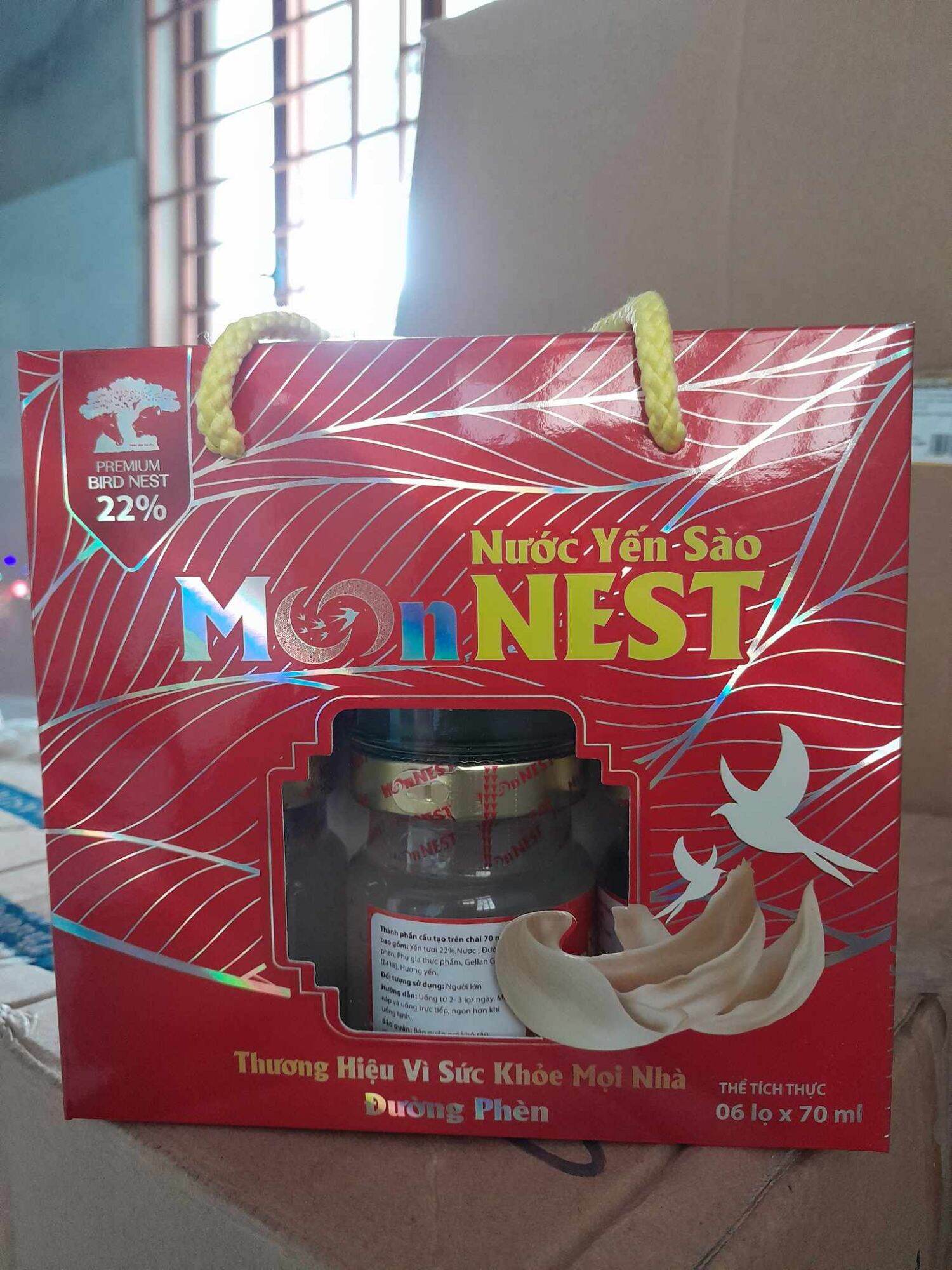 Lốc 6 hủ Yến sào cao cấp Moonnest đường phèn 35% yến tươi
