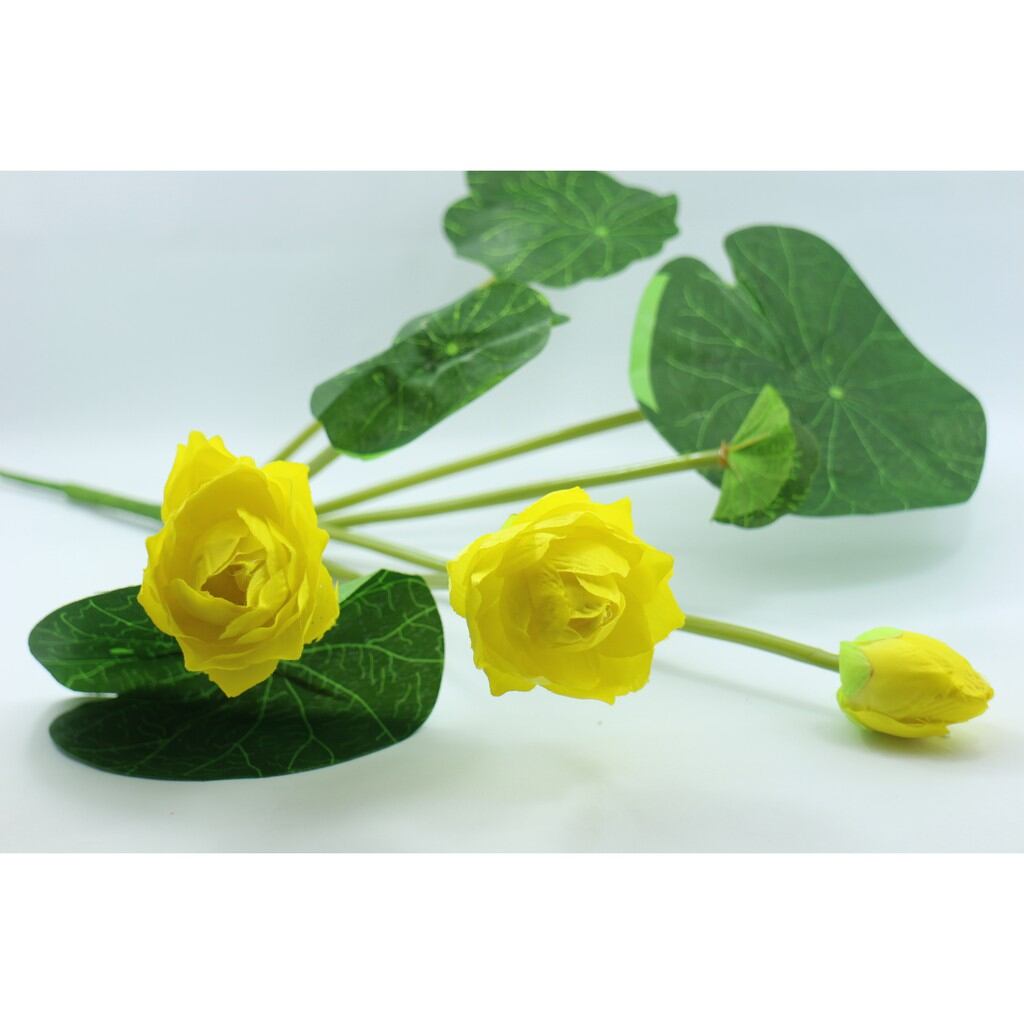 Cụm hoa sen dài 60cm cao cấp_hoa giả, hoa lụa