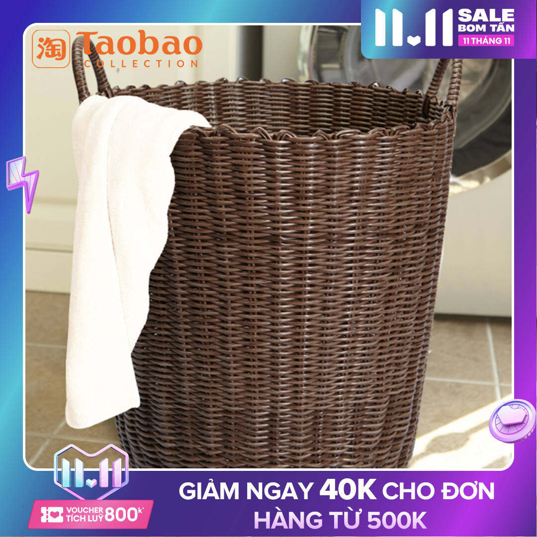 Giỏ Đựng Quần Áo Bẩn Ống Thô Sang Trọng Nhẹ Nhàng Giỏ Đựng Đồ Giặt Đan Mây Giỏ Đồ Chơi Giỏ Đựng Quần Áo Mẫu Nổi Tiếng Trên Mạng
