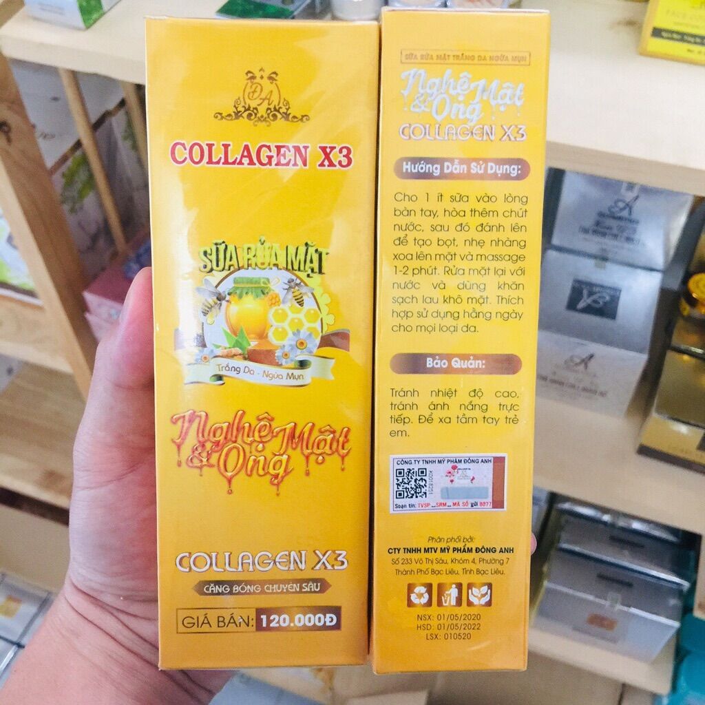 Sửa Rửa Mặt Nghệ Mật Ong Collagen X3 (có tem chính hãng)
