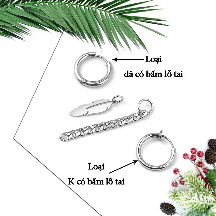 1 CHIẾC BÔNG TAI INOX KPOP THỜI TRANG HÀN QUỐC
