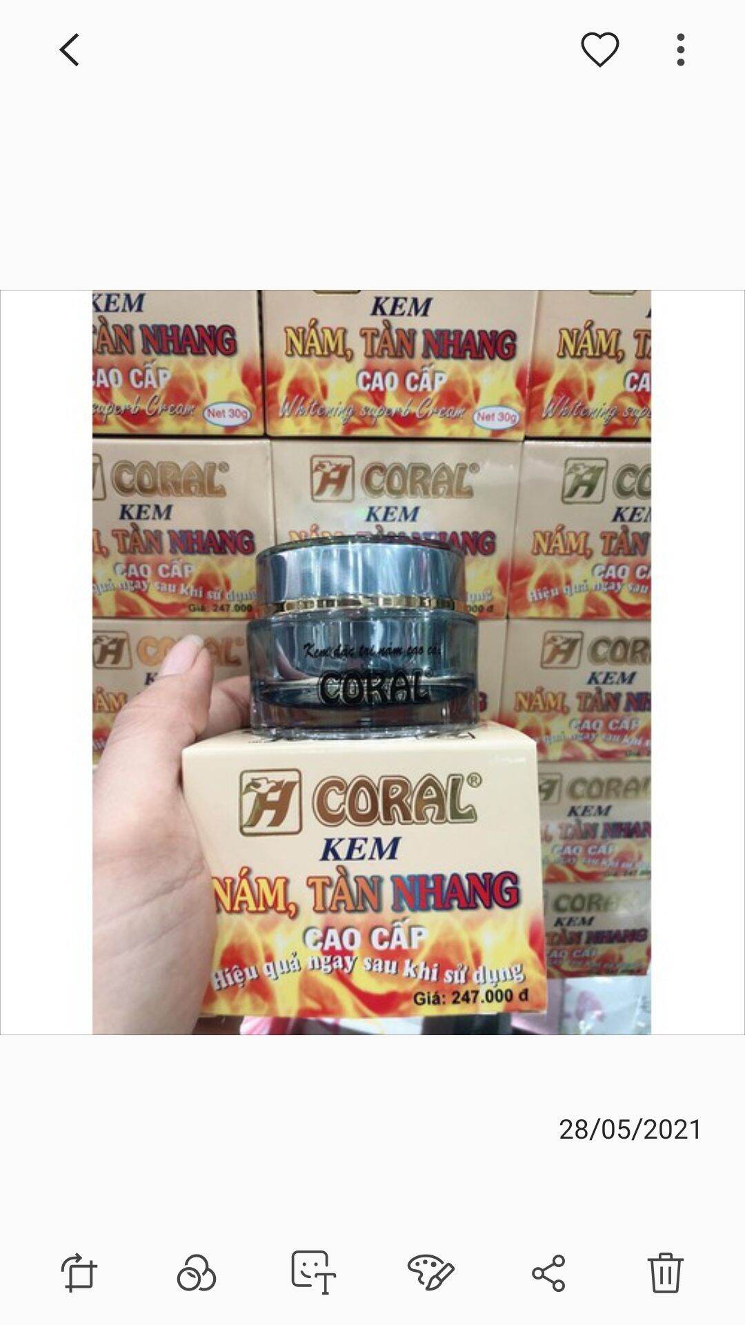 Kem coral nám, tàn nhang 22g