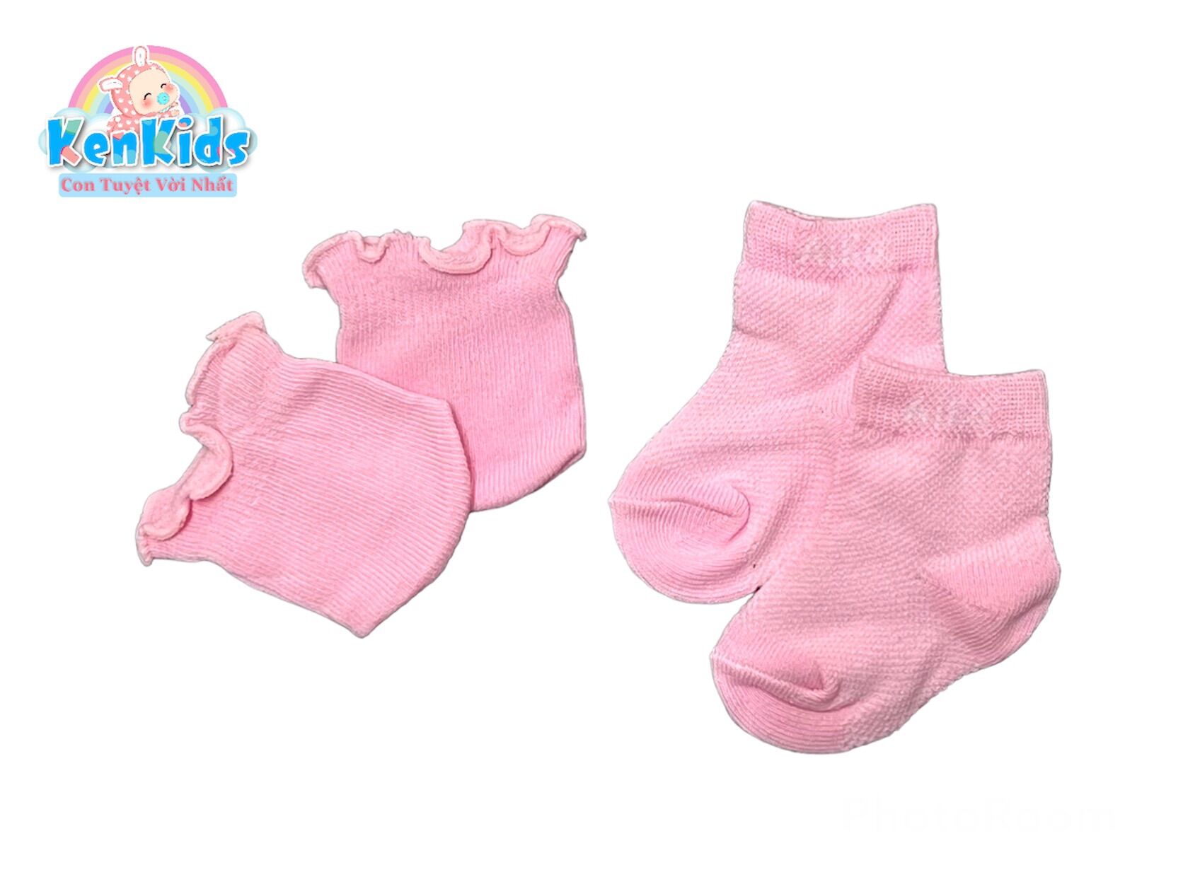 Set 2 Đôi bao tay chân len lưới cho bé sơ sinh AIKO