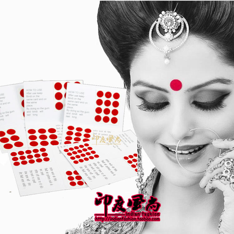 Miếng Dán Hình Xăm Nhập Khẩu Thời Trang Ấn Độ Miếng Dán Trán Bindi Màu Đỏ Chu Sa Màu Đỏ Màu Đỏ Son Màu Sắc Hình Tròn Mẫu Kinh Điển