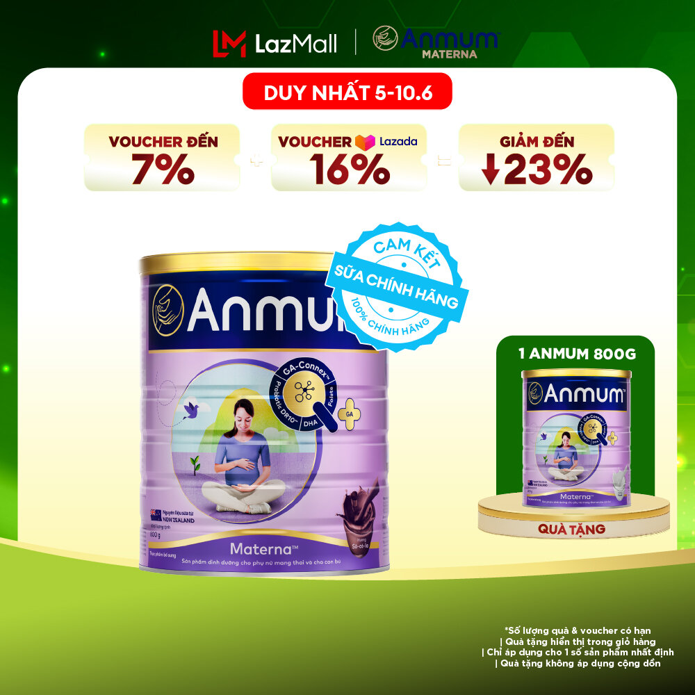 [Voucher giảm đến 26%]Sữa Bột Dành Cho Mẹ Bầu Anmum Materna Hương Socola 800G