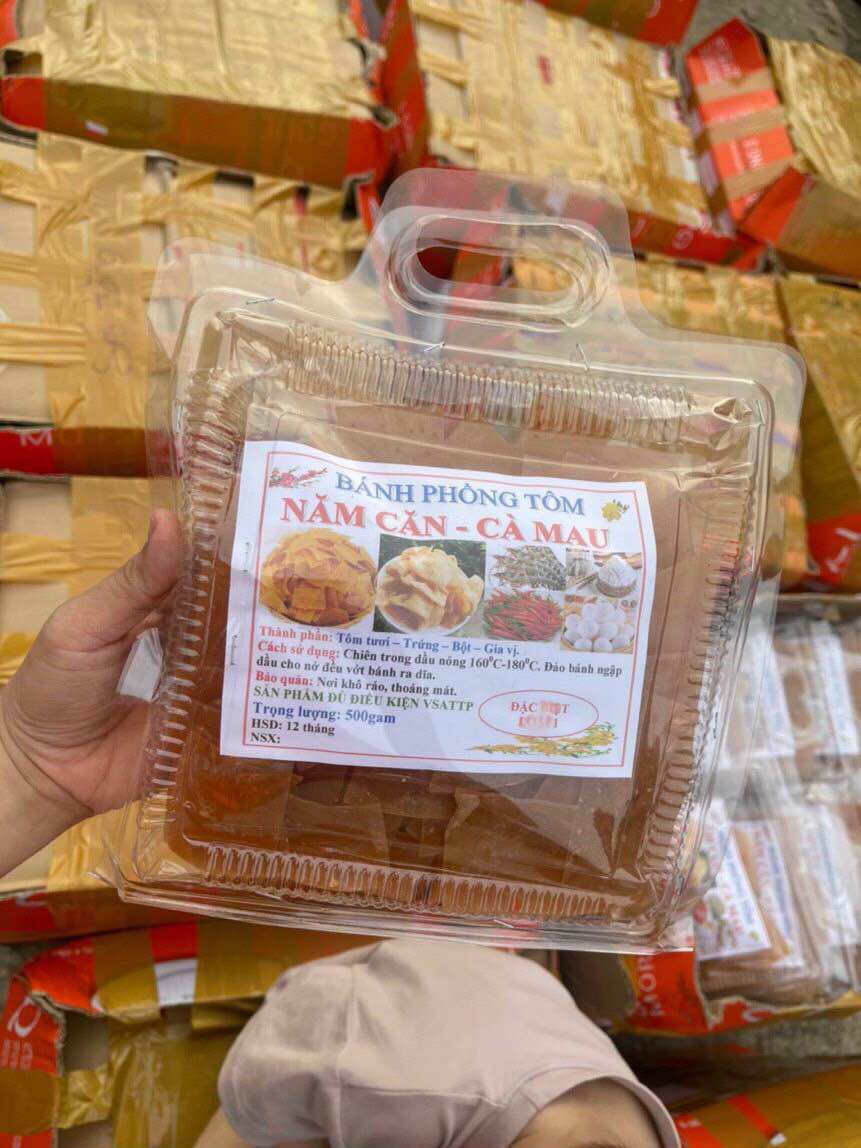 Bánh phồng tôm năm căn cà mau hộp 500gr