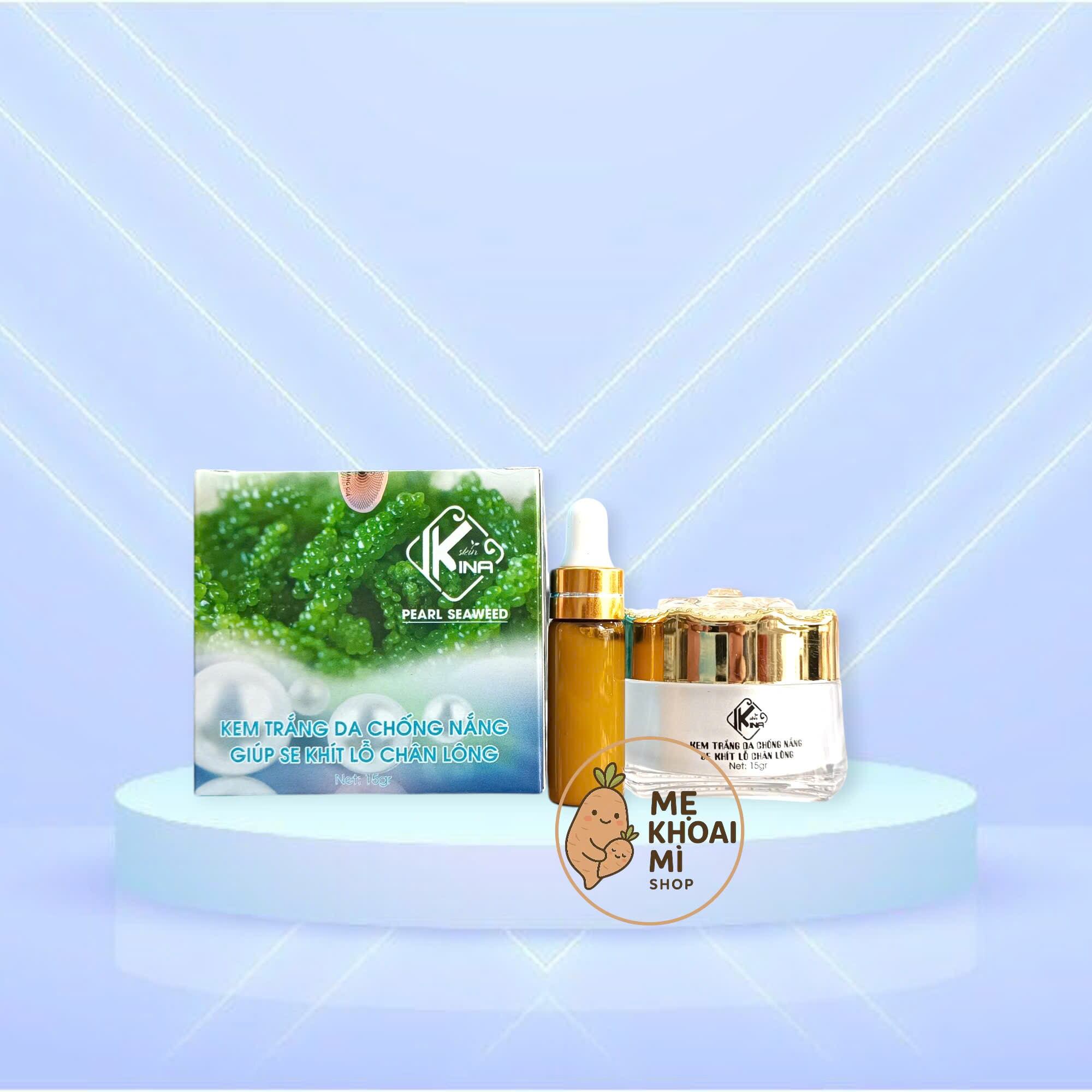 Kem Kina Tinh Chất Rong Nho Dưỡng Trắng Da Chống Nắng Se khít Lỗ Chân Lông 15g [kem 10g + serum 5g]