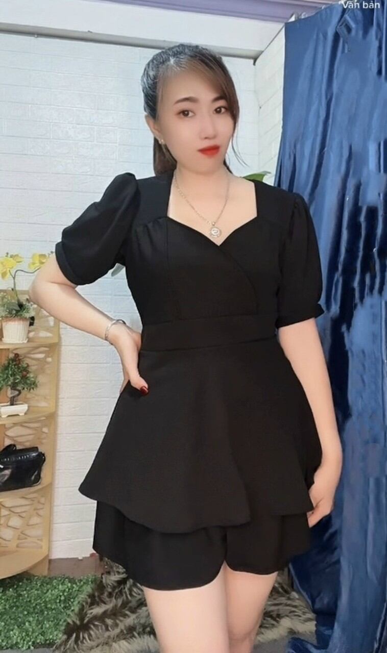 SÉT ĐÙI CỔ V PHỐI QUẦN 2 TẦNG BIGSIZE
