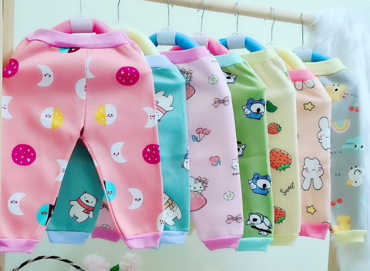 Quần nỉ lông giữ ấm mùa đồng cho bé từ 3-14kg