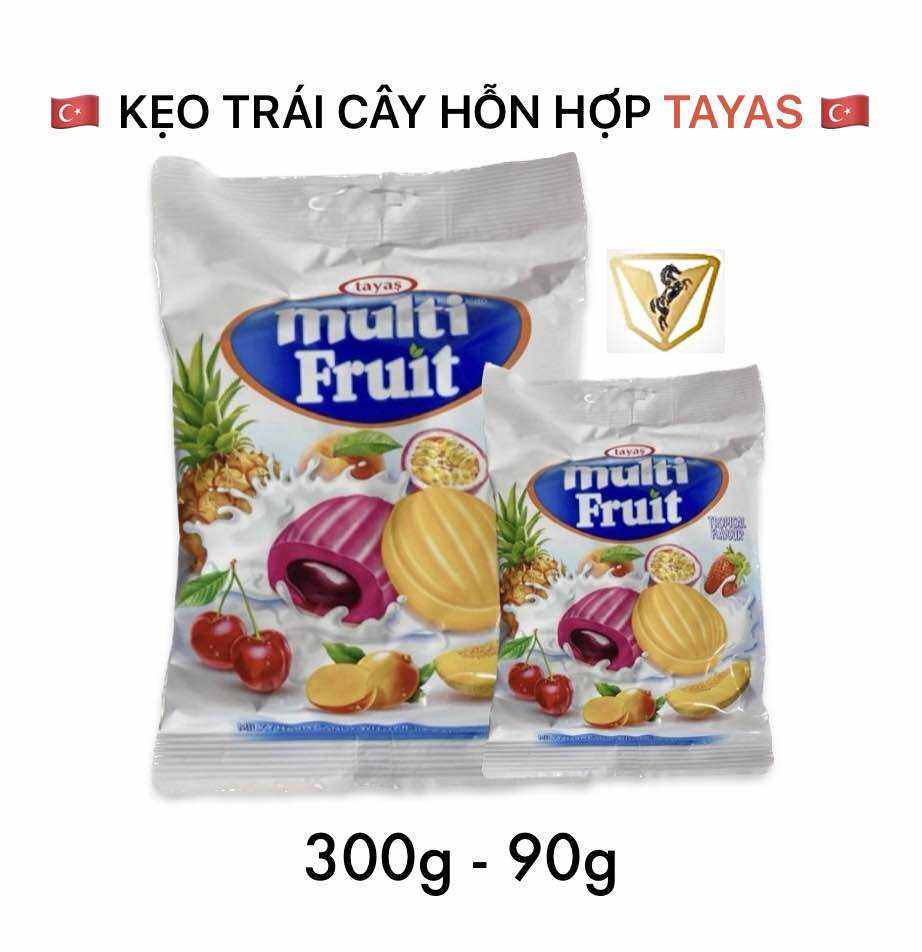 Kẹo Trái Cây Hỗn Hợp TAYAS 90g / 300g Thổ Nhĩ Kỳ - MULTI FRUIT Kẹo Thổ Nhĩ Kỳ