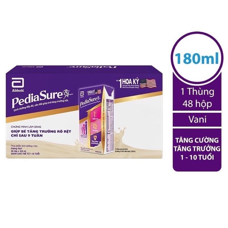 Thùng 48 Hộp Sữa nước Pediasure Vani 180ml/hộp