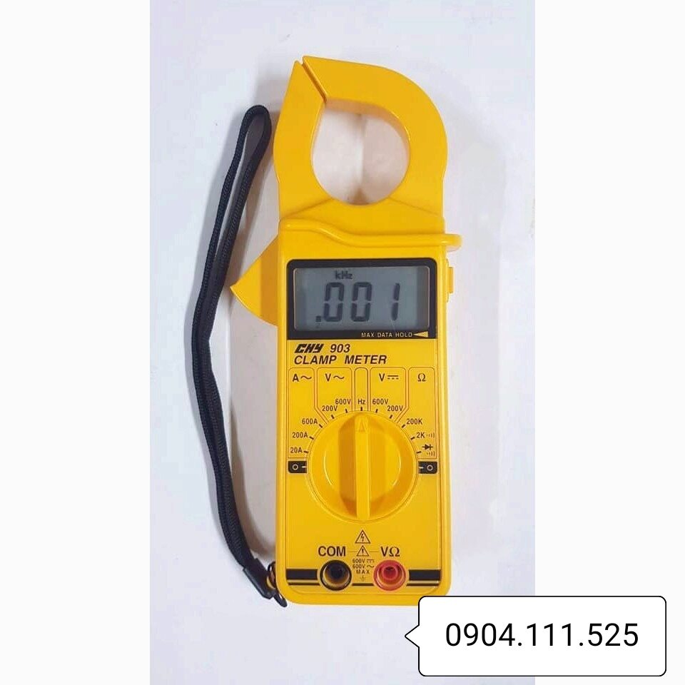 Ampe kìm đo dòng AC CHY-903 (600A), đo điện áp, điện trở, điốt, thông mạch, tần số