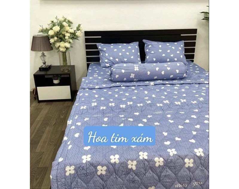 ❤️Bộ Ga Thắng Lợi 100%Cotton chuẩn Logo❤️ {4 món} Mẫu bông tuyết