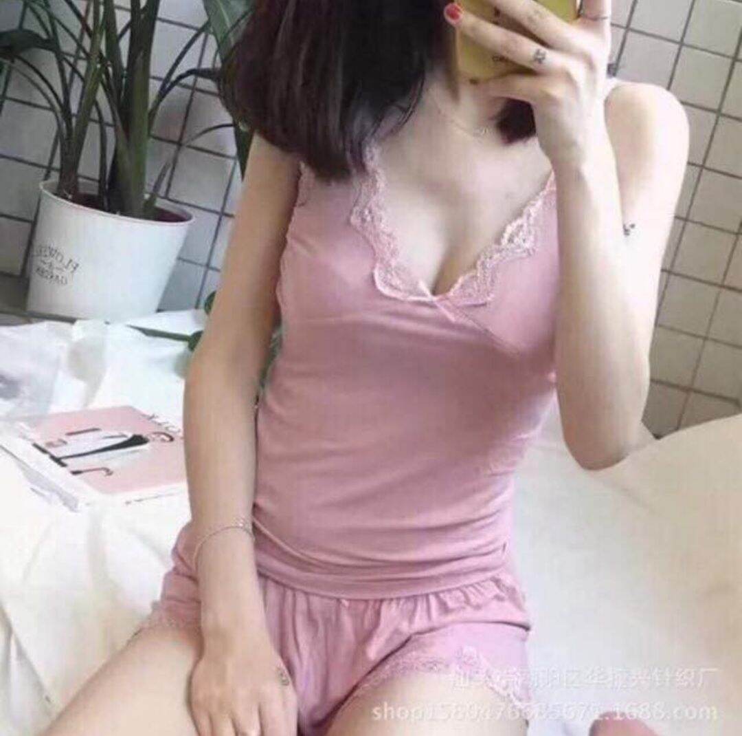 [HCM]Bộ đồ ngủ 2 dây len tăm viền ren