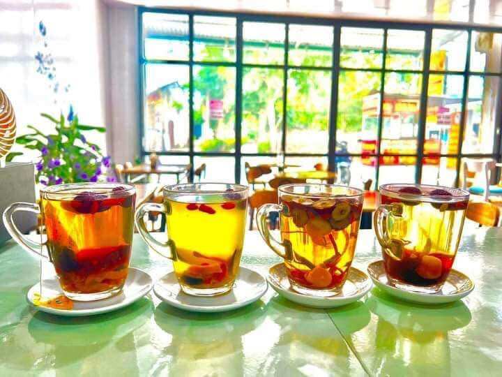 Set 10 gói Trà gừng đường đen thảo mộc [Đông trùng hạ thảo, táo đỏ, kỷ tử]