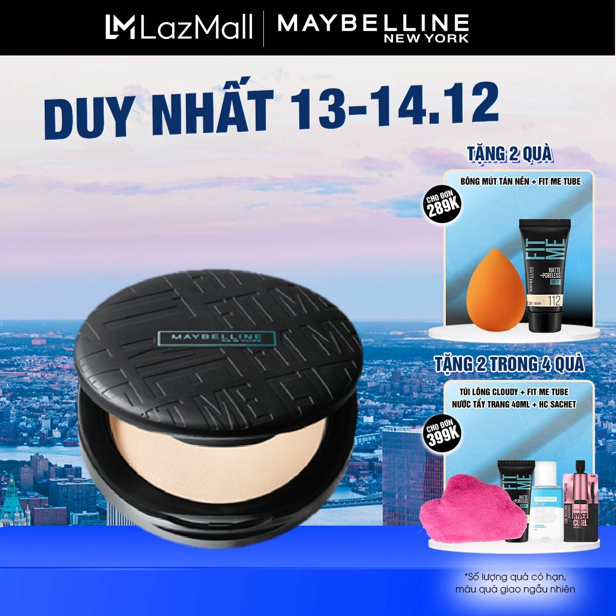 Phấn Phủ Kiềm Dầu Mịn Lì 16H, Che Phủ, Chống Nắng SPF32 PA+++ Maybelline New York Fit Me Compact 6g