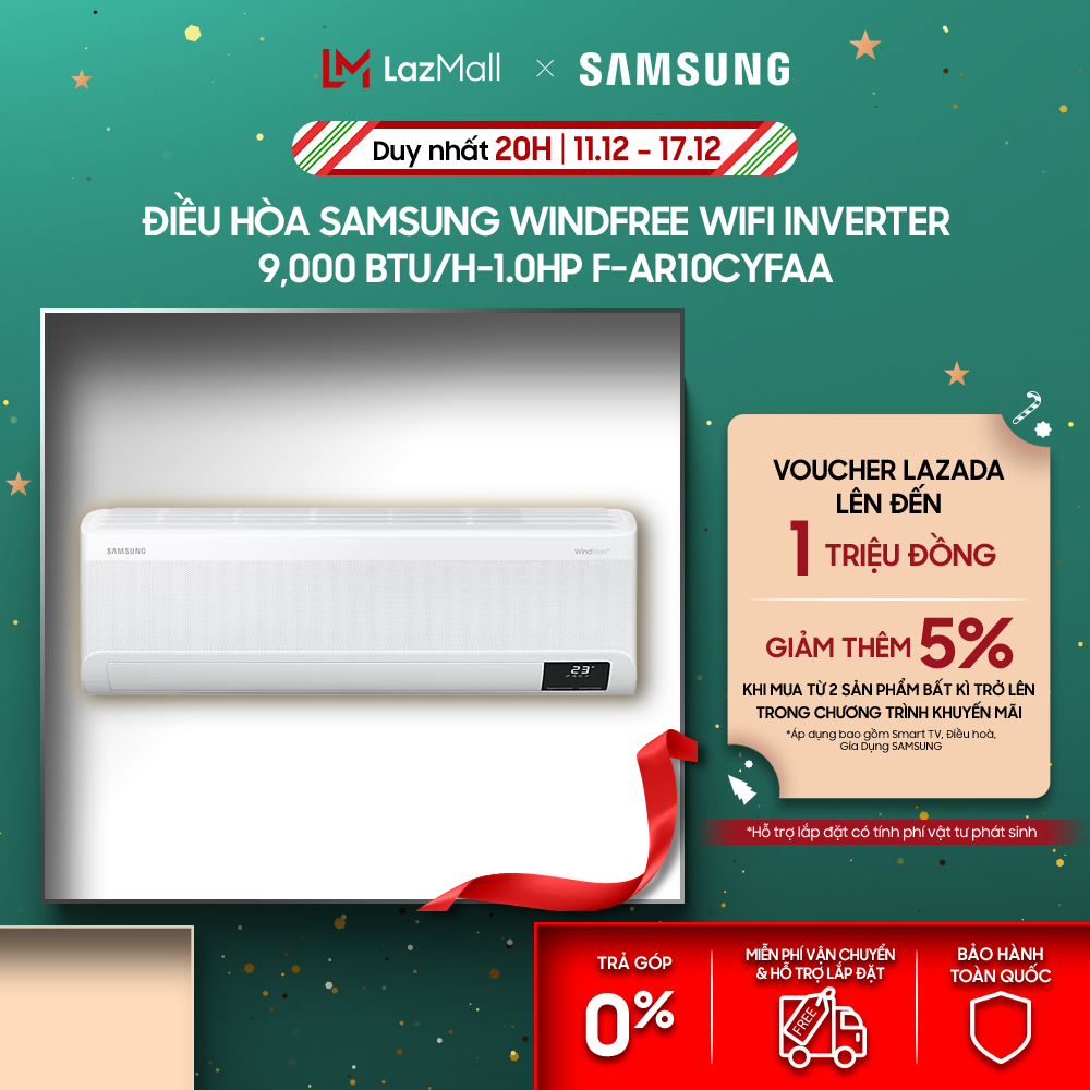 [Freeship] Điều hòa Samsung WindFree Wifi Inverter 1.0 HP F-AR10CYFAA