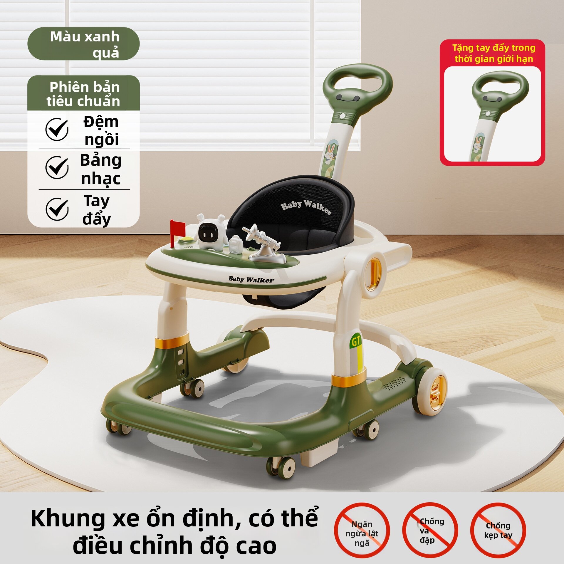 Xe Tập Đi Đa Năng Ngăn Ngã Ngăn Tipped O-leg Prevention Cho Bé