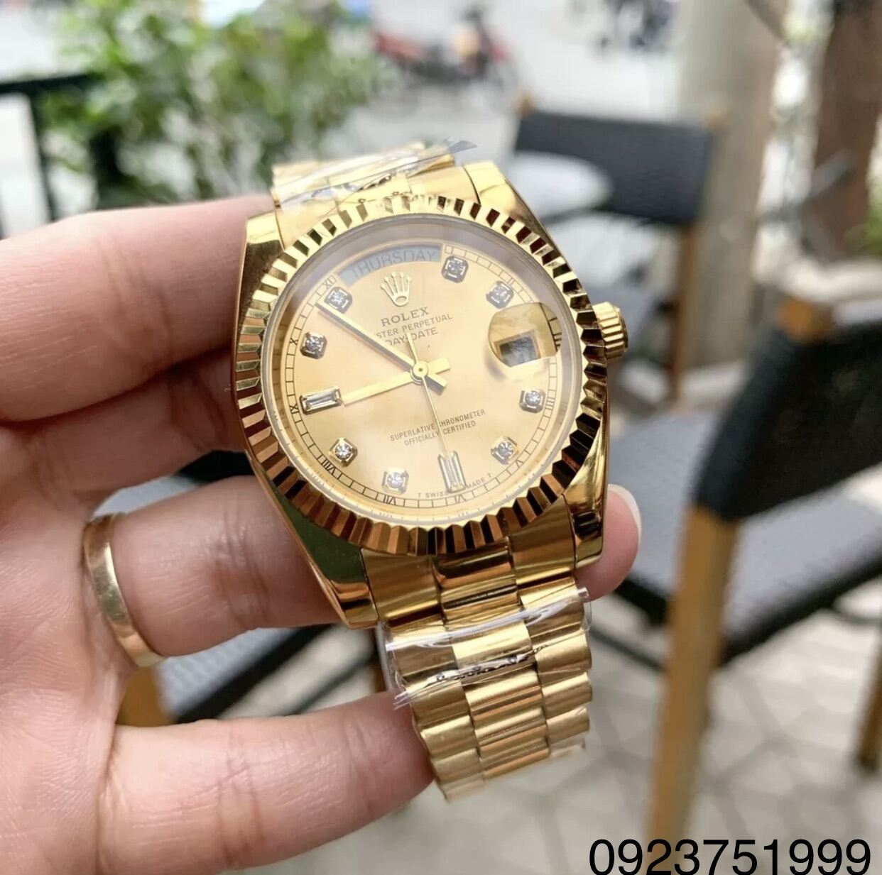 Đồng Hồ Nam Rolex Vàng Day Date Cao Cấp - Máy Cơ Automatic - Size 41mm