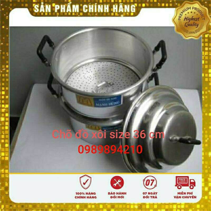 Chõ hấp đồ xôi mạnh hùng size 36 đồ dc 8,9,10 kg gạo,chõ 36 ,cam kết chính hãng,chõ 10kg