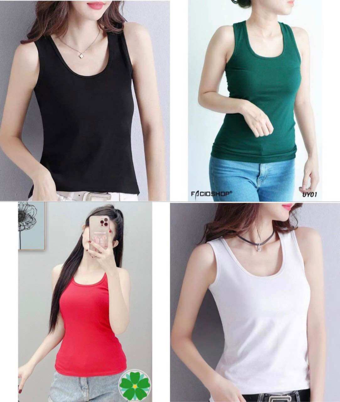 Áo thun trơn, áo phông nữ tim trơn t shirt không cổ cotton