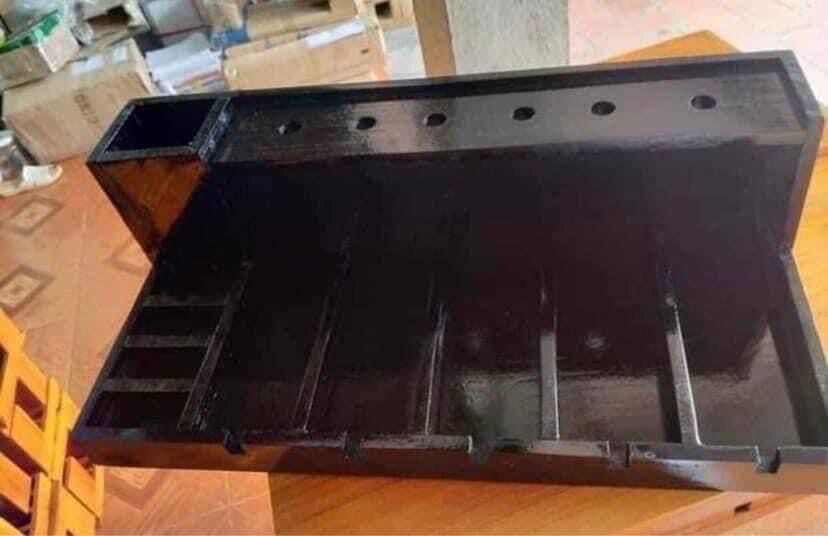Khay gỗ đựng tông đơ và kéo mầu đen gỗ thông bóng mịn đủ kích thước