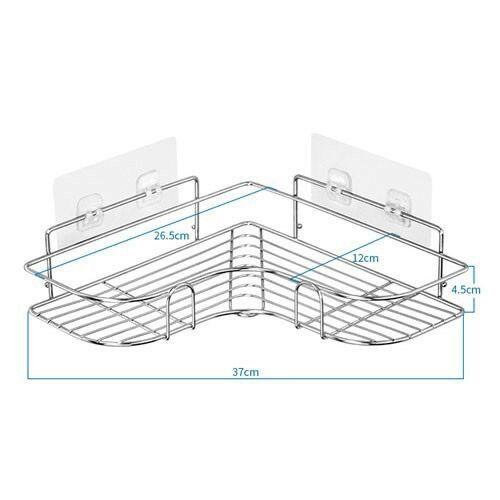 Kệ góc inox dán tường kèm miếng dán cực chắc