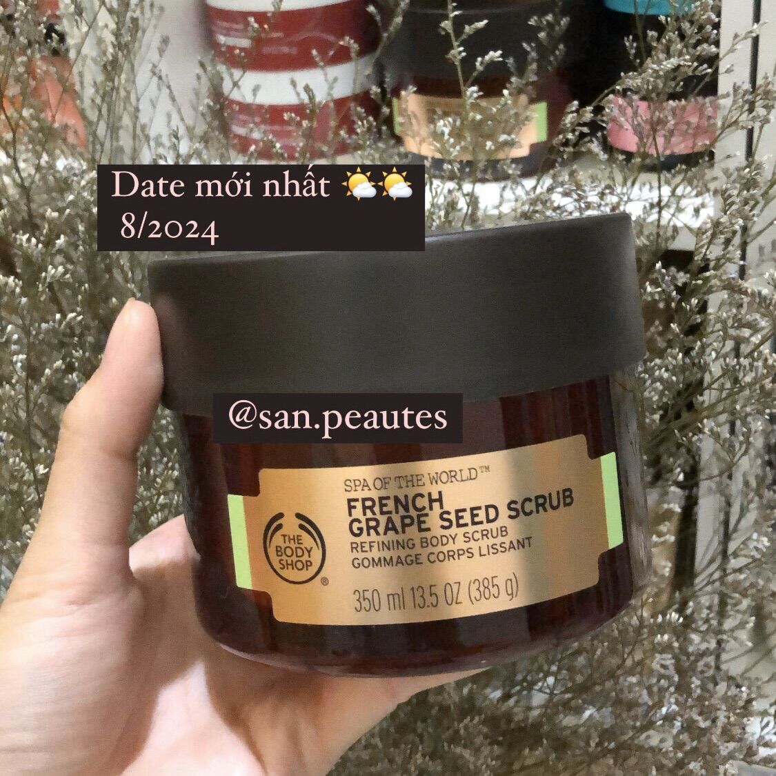 Tẩy tế bào chết toàn thân Hạt nho Pháp The body shop Spa of the world French Grape Seed scrub 350ml